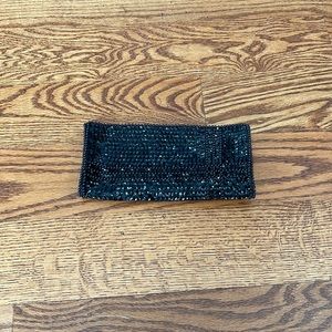 Black sequined clutch
